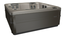 Gray hot tub outdoors.