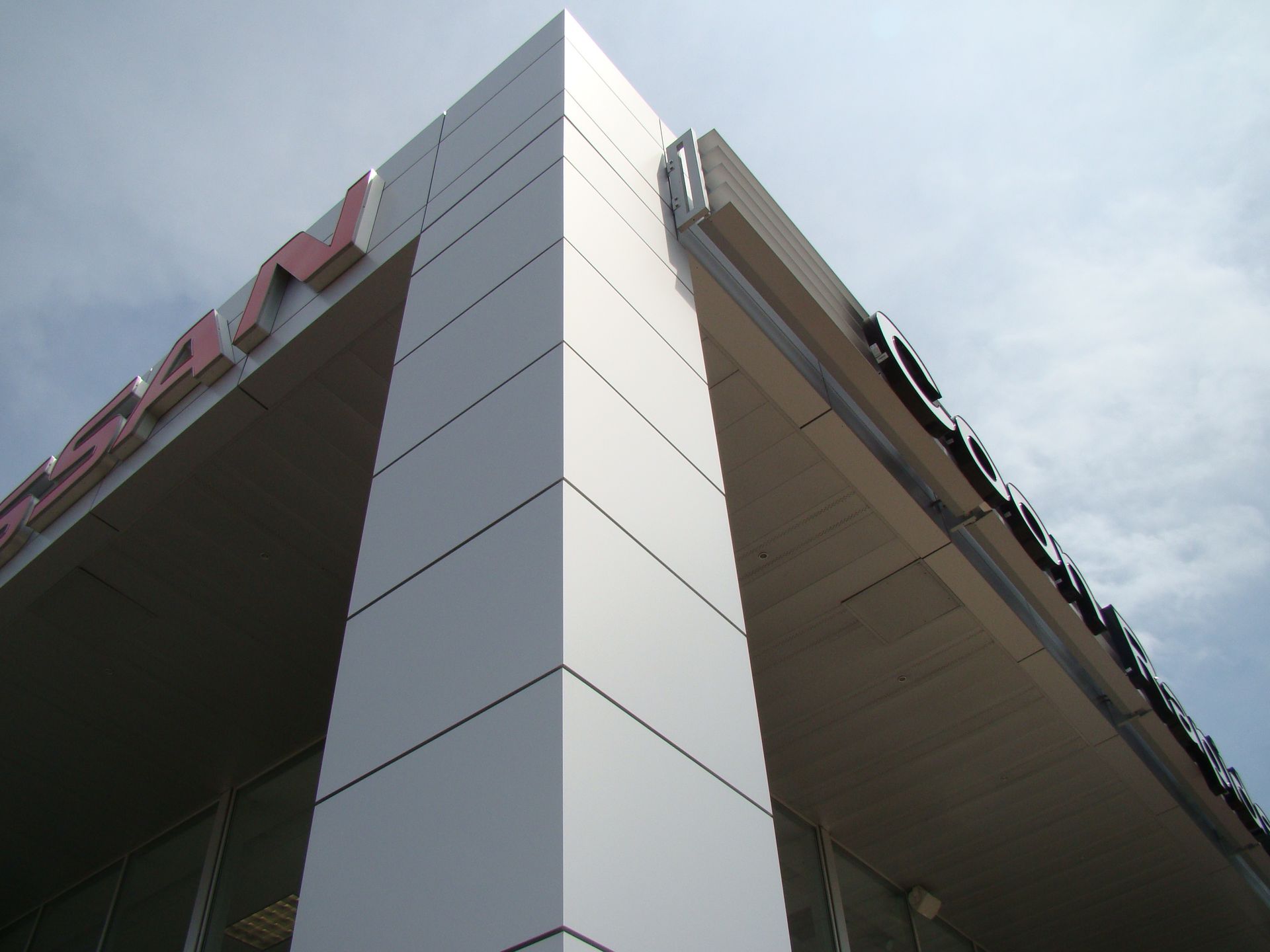 Corner of a modern building with 