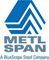 Logo of Metl-Span: Blue stylized geometric shape above the company name in gray, 