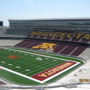 Empty football stadium with 