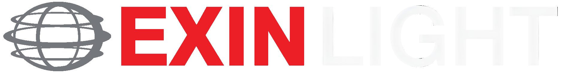 A red and white sign that says exin light