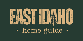 East Idaho home guide logo in tan text on a dark green background