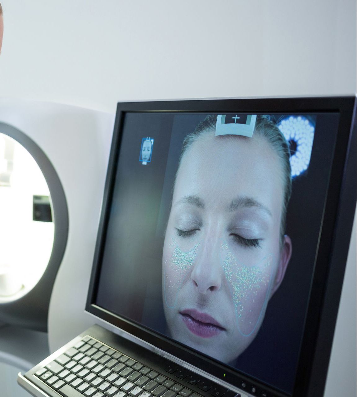 A picture of a woman's complexion analysis.