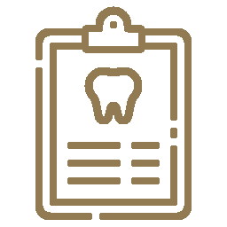 A clipboard with a picture of a tooth on it.