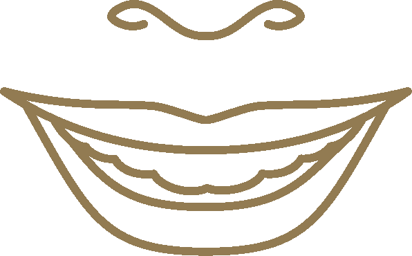 A line drawing of a smiling face with a nose ring.
