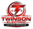 Twinson Electric logo in red and white with “Electrical Contractor” banner