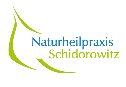 Ein blau-grünes Logo für die Naturheilpraxis Schidorowitz
