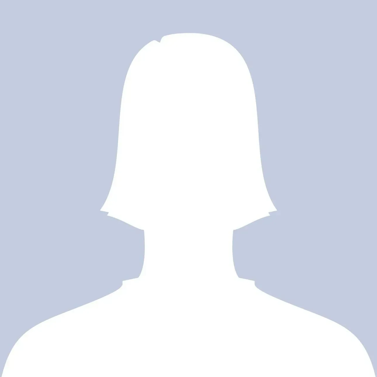 A solid white silhouette of a person's head and shoulders centered against a light blue background.