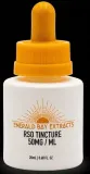 White dropper bottle with orange cap labeled Emerald Bay Extracts RSO Tincture 50mg/mL, 30mL