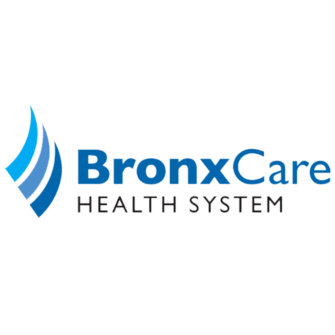 BronxCare Health System logo with blue leaf icon and blue text