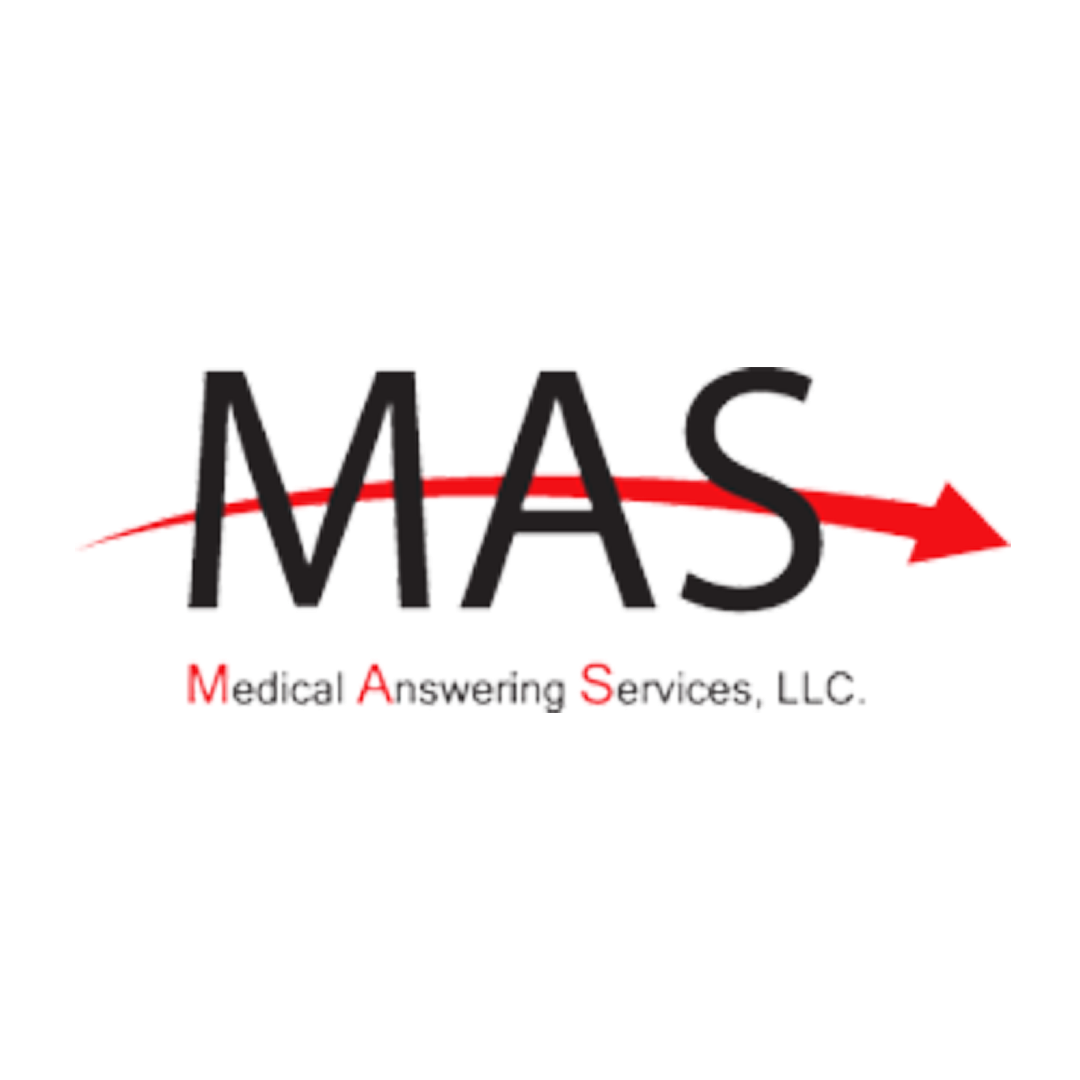 MAS Medical Answering Services logo with red arrow
