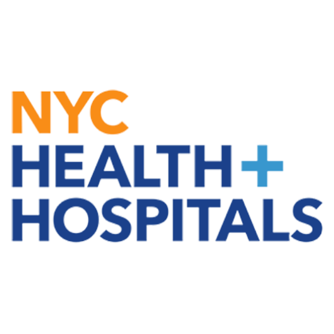 NYC Health + Hospitals logo in orange and blue
