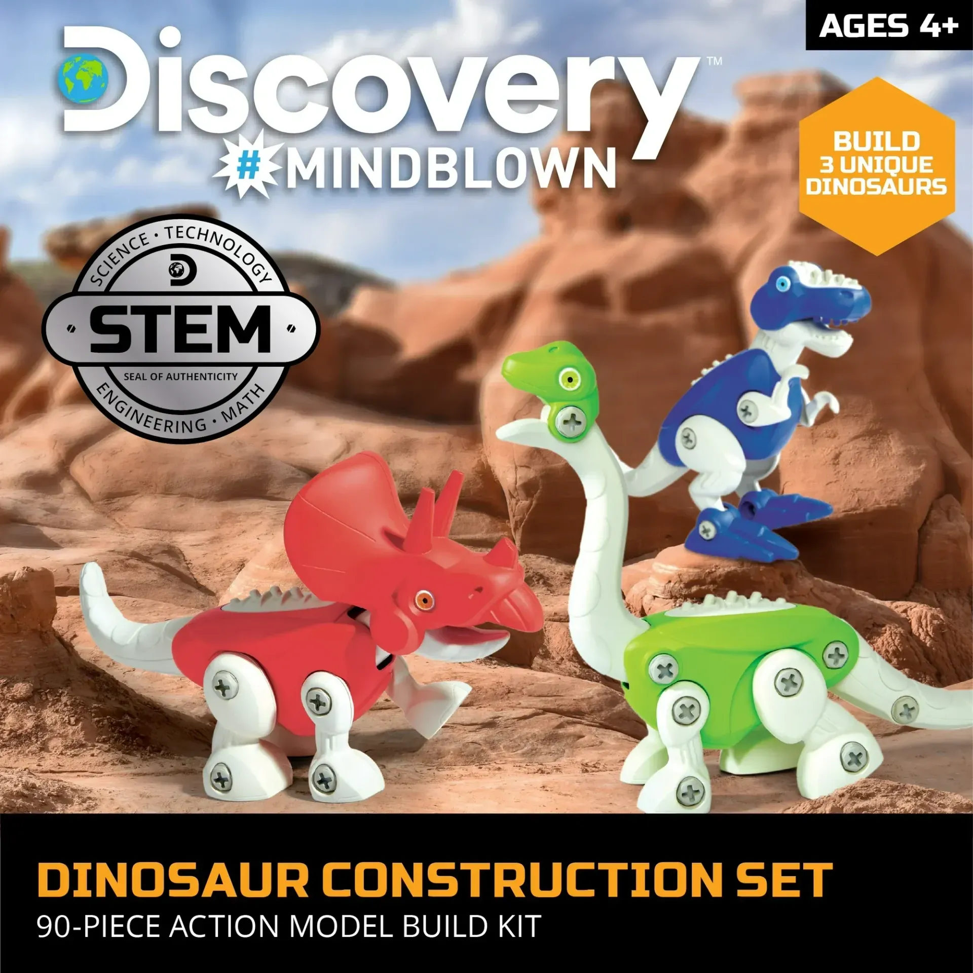 Discovery mindblown dinosaur construction set 30 piece action model build kit