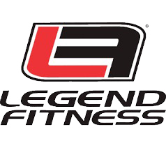 Legend Fitness logo featuring a stylized red and black 