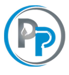Stylized PP logo in gray and blue within a circular outline