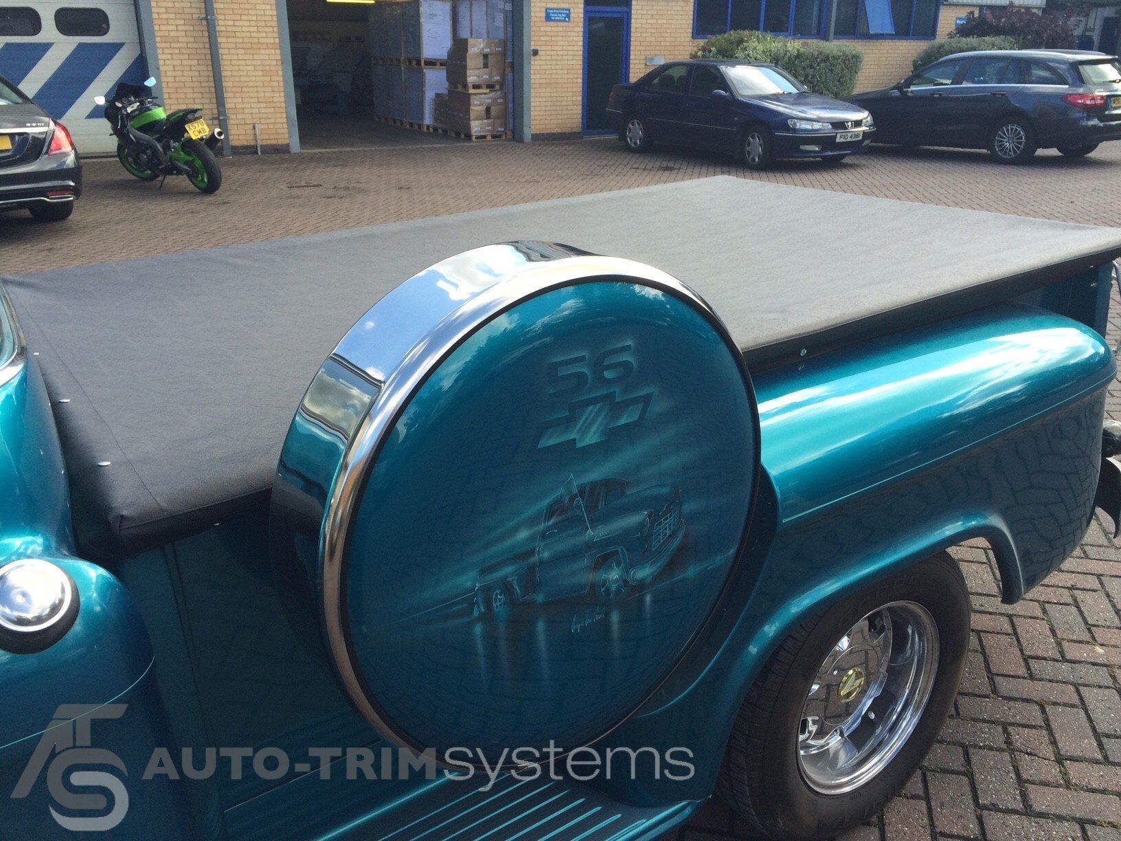 Modified '56 Chevrolet Pick-Up with tailored vinyl tonneau cover