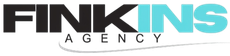 FINKINS AGENCY logo in black and turquoise text on a white background