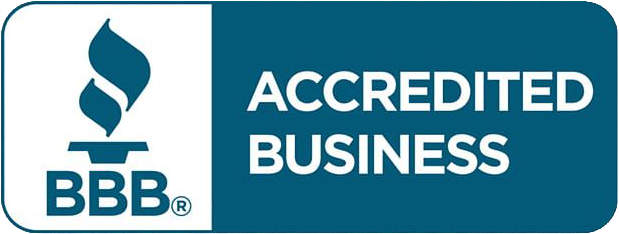 BBB Accredited Business logo on blue and white background