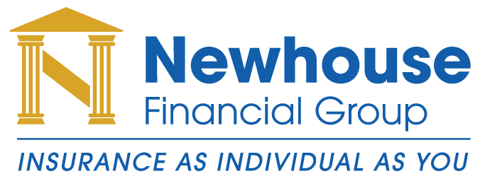 Newhouse Financial Group logo with gold columns and blue text, &ldquo;Insurance as individual as you.&rdquo;