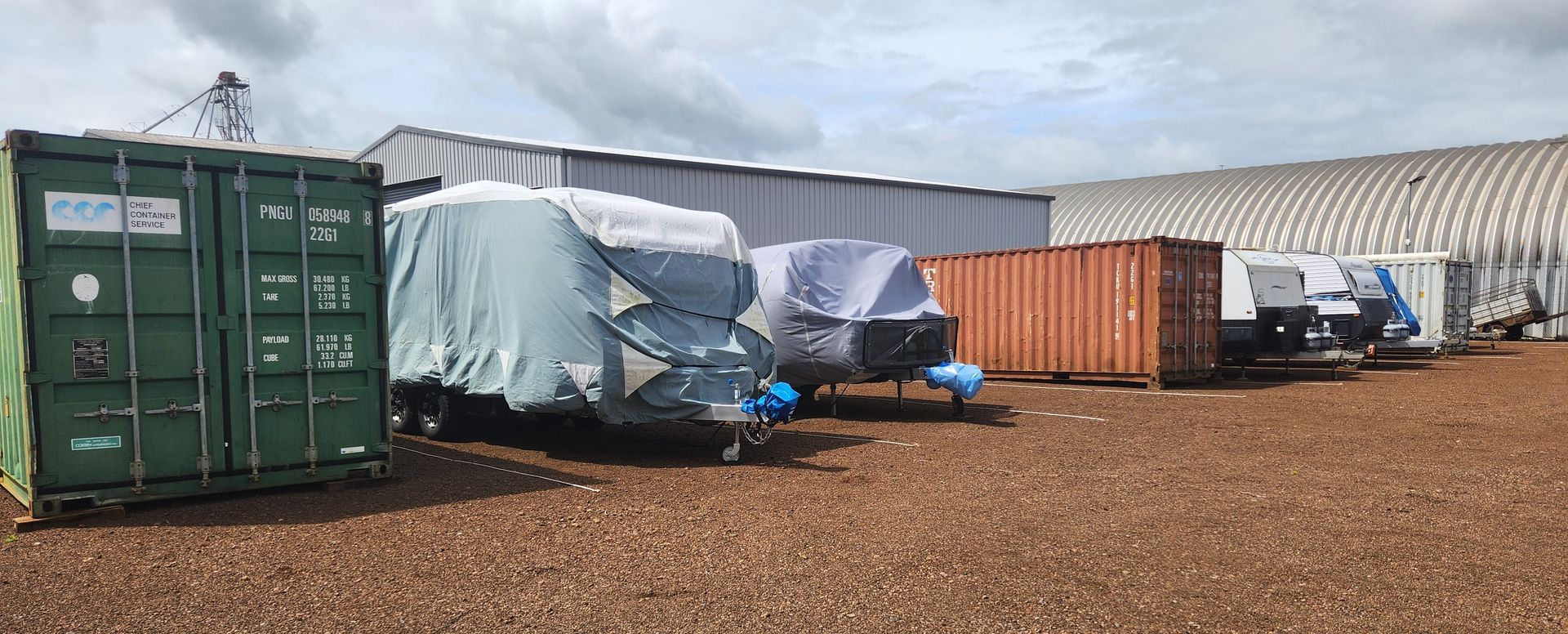 Blue Shipping Containers — Tableland Self Storage In Atherton, QLD