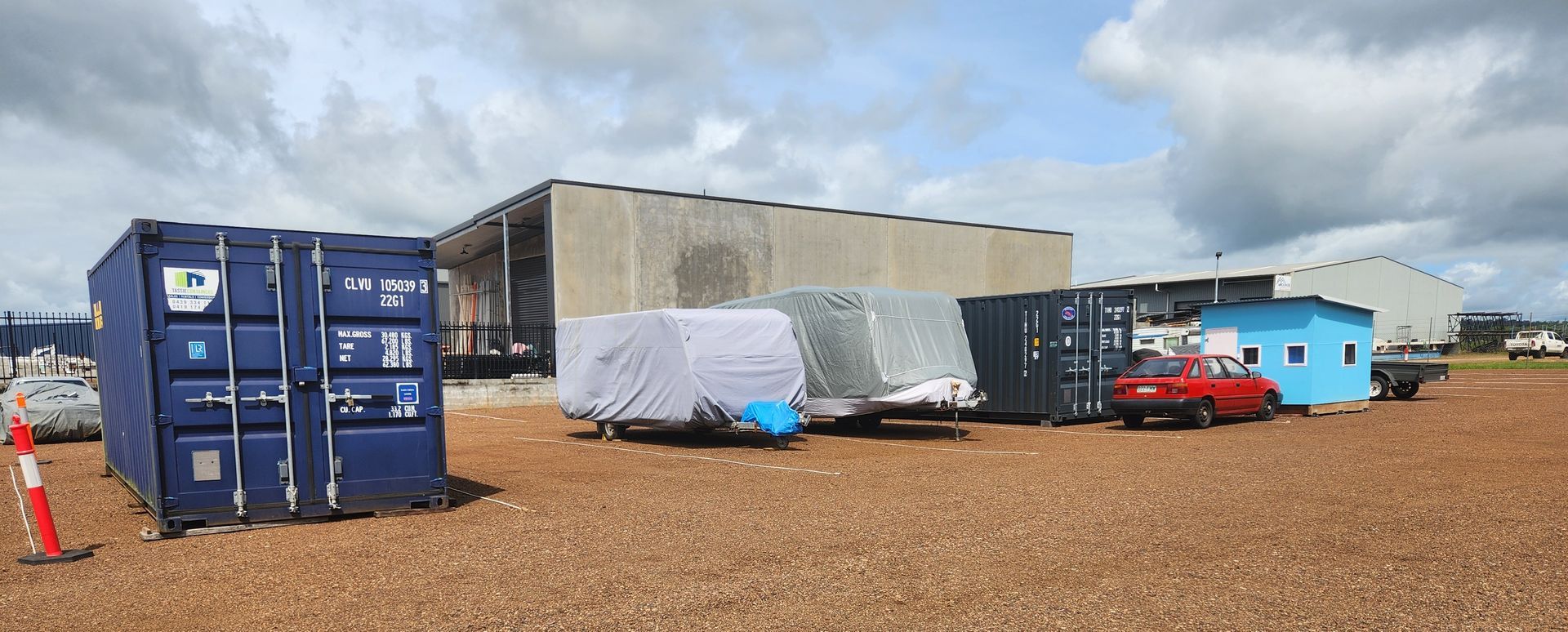 Two Beige Metal Roll-up Doors — Tableland Self Storage In Atherton, QLD