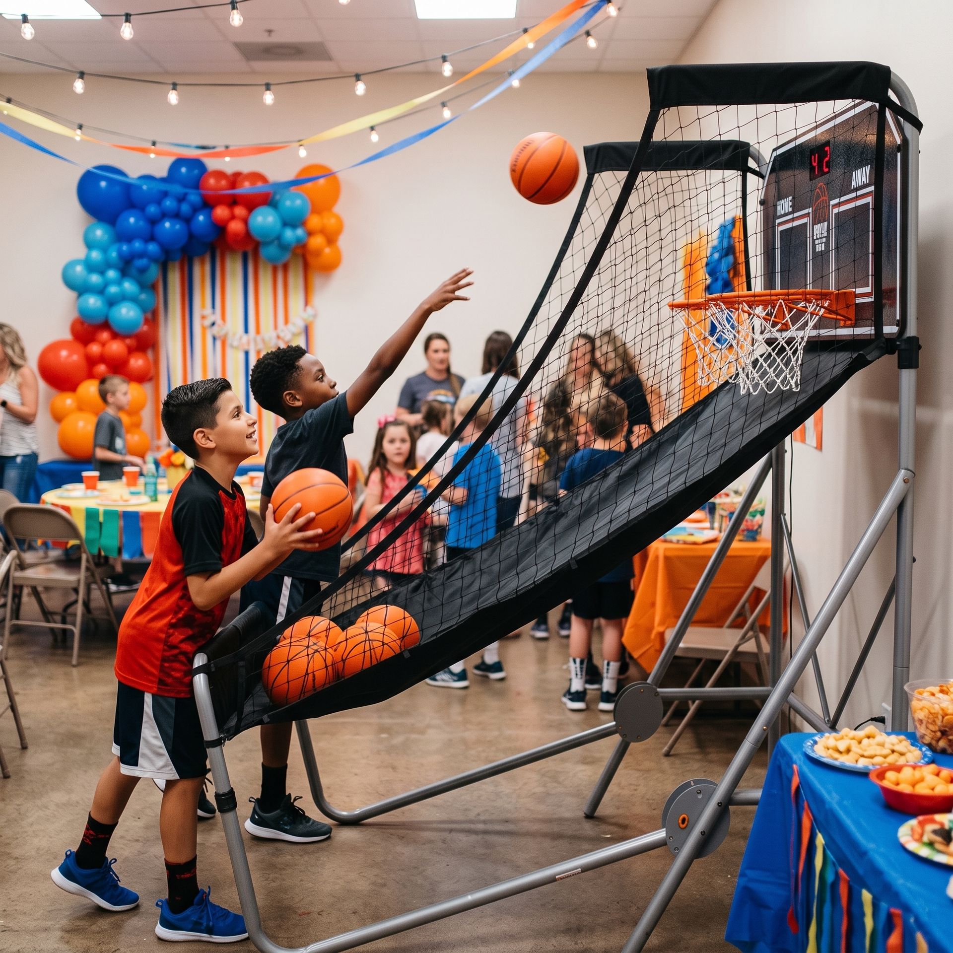 Double-Shot Dual-Shot 2-Player 2-Hoop Pop-a-Shot Hoop Shot Basketball Sports Game w Electronic Scoreboard Rental New York City Bronx Manhattan Bronx Queens Long Island Nassau County