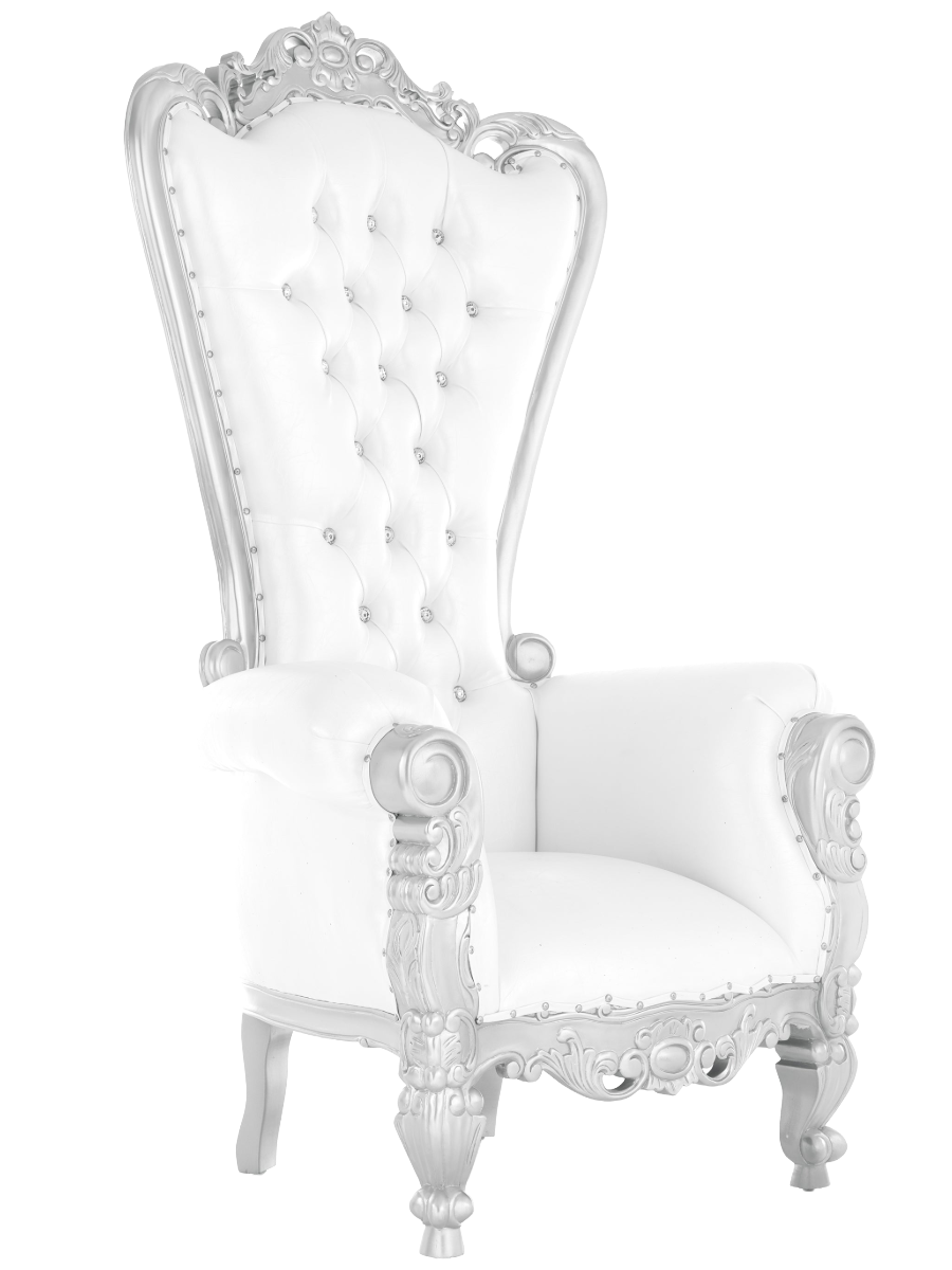 Royal Throne Chair White & Silver Rental New York City Bronx Manhattan Bronx Queens Long Island Nassau County