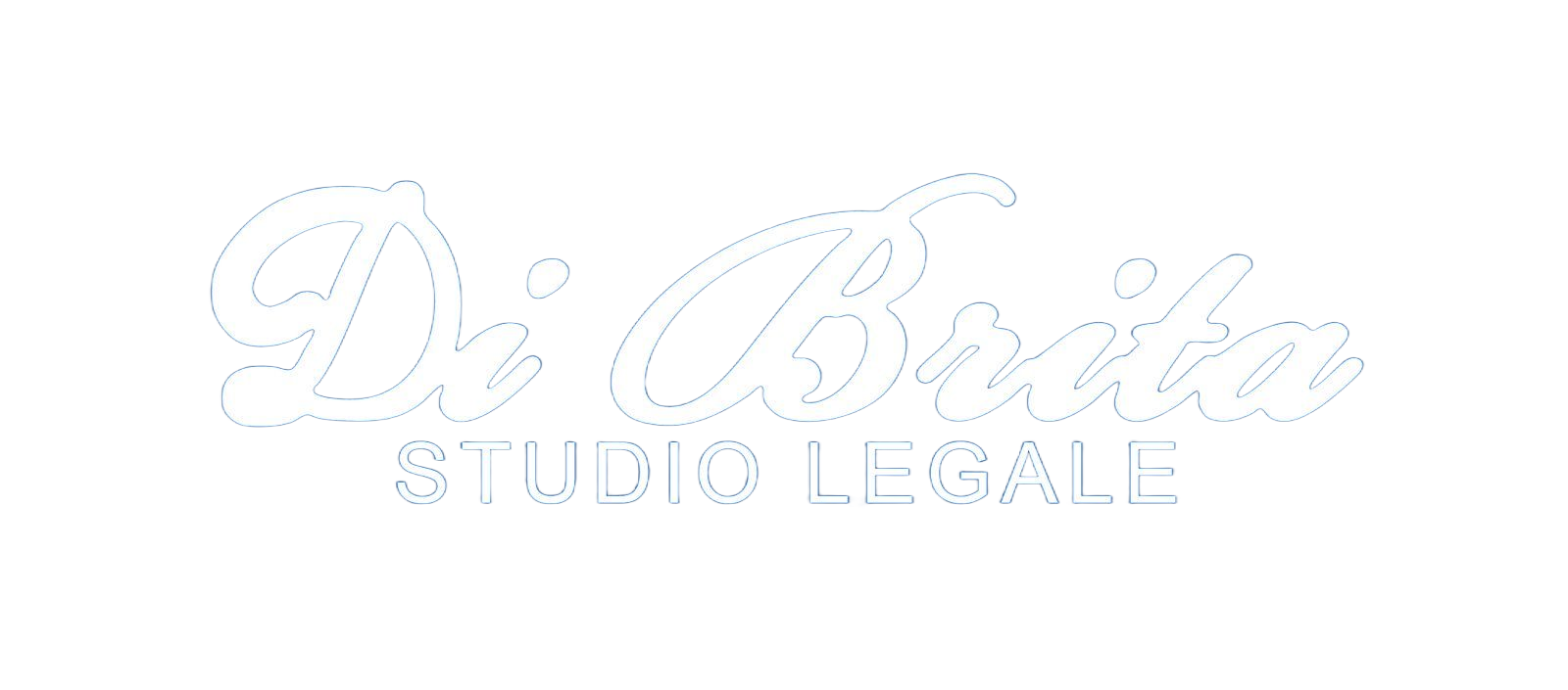Logo Di Brila Studio Legale. Testo in corsivo bianco su sfondo bianco.