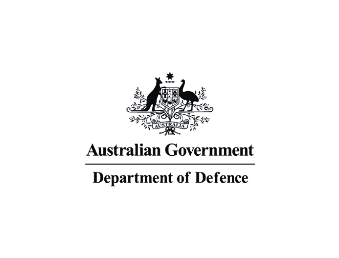 Australian Government Department of Defence logo: Coat of arms with text 