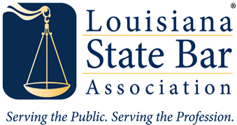 The logo for the louisiana state bar association.