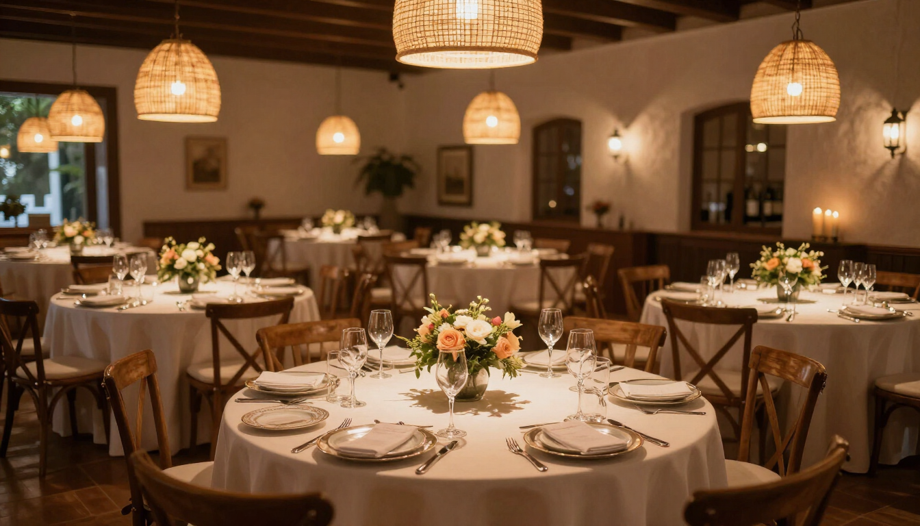 Salón de eventos en Río Primero preparado para una celebración