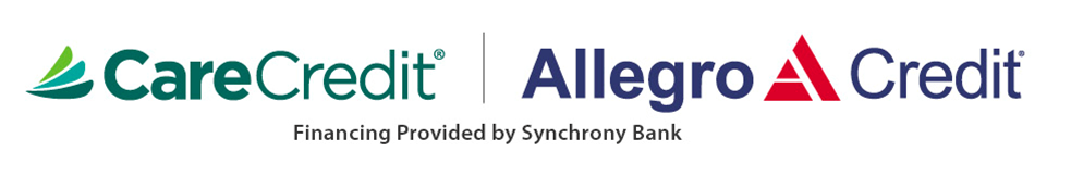 A logo for carecredit and allegro credit on a white background