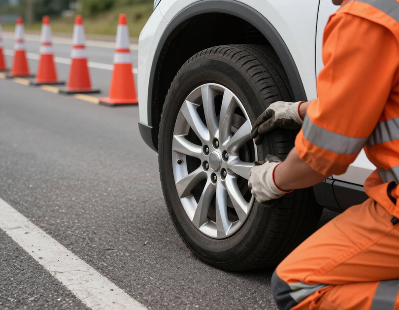 Flat tire assistance in La Porte TX