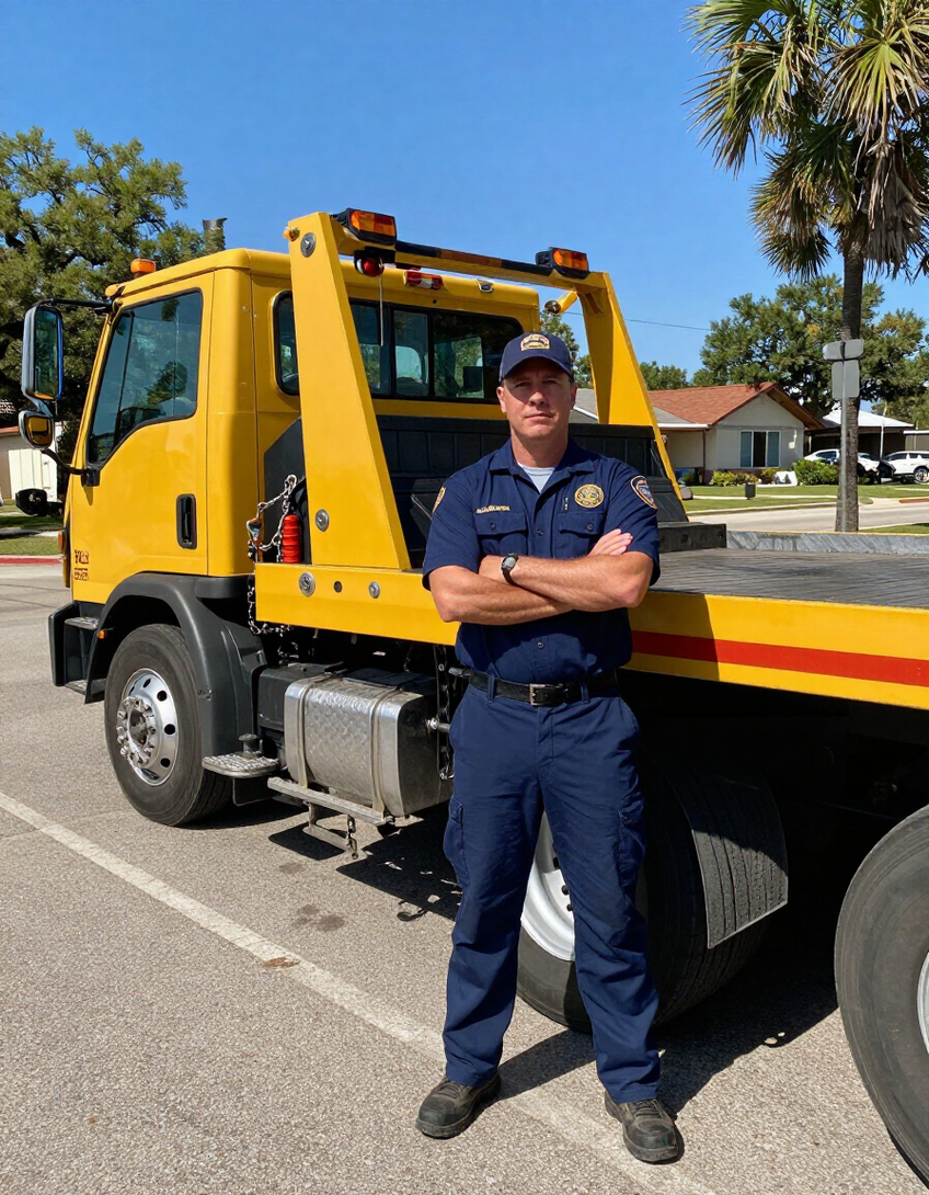 Laporte Towing professional driver and tow truck in La Porte TX