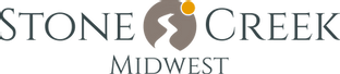 Stone Creek Midwest logo in gray and tan text