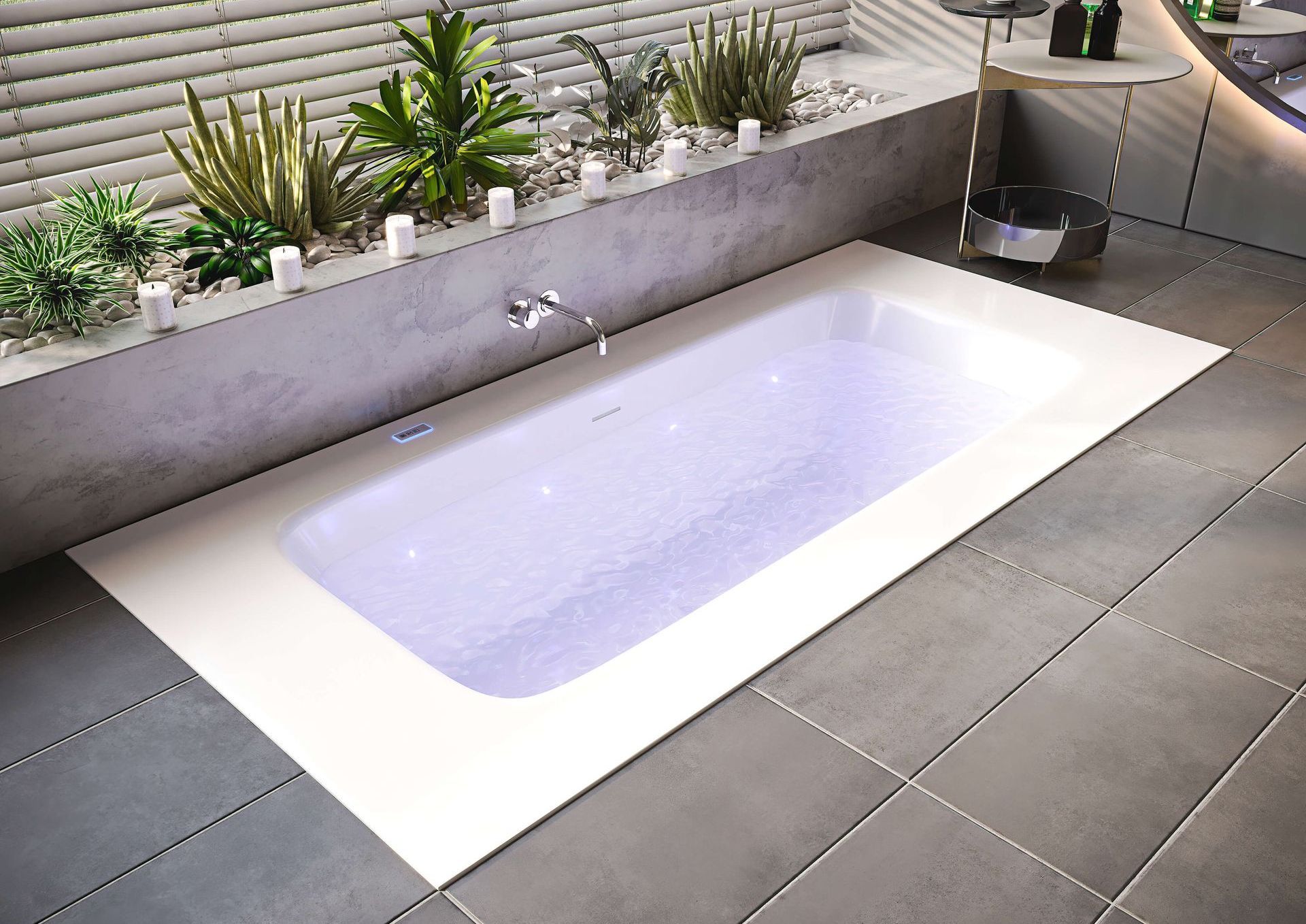 Baignoire incrustée dans le sol