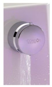 Vidage de baignoire à remplissage par le trop plein gravé Condor, existe en blanc et en chromé 