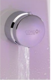Vidage de baignoire à remplissage par le trop plein gravé Condor, existe en blanc et en chromé 