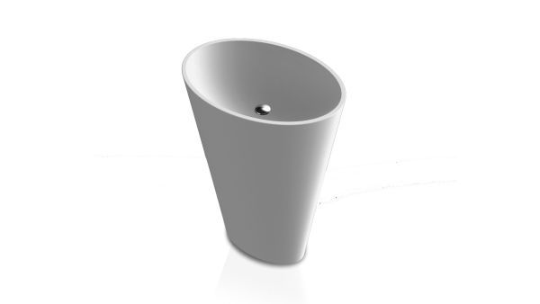 Lavabo vasque , totem sur pied forme ovale et ronde