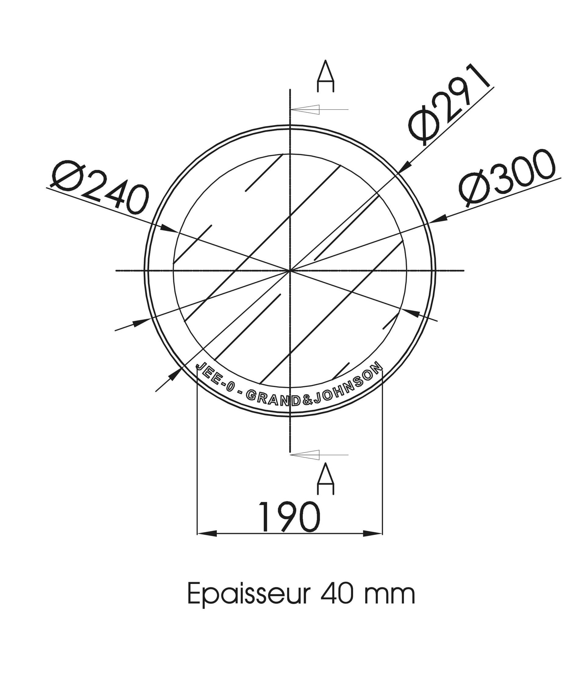 Schéma miroir acier néo-rétro diamètre 30 cm