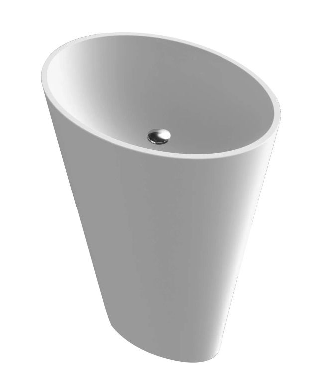 Lavabo Totem en résine forme ovale Obalo