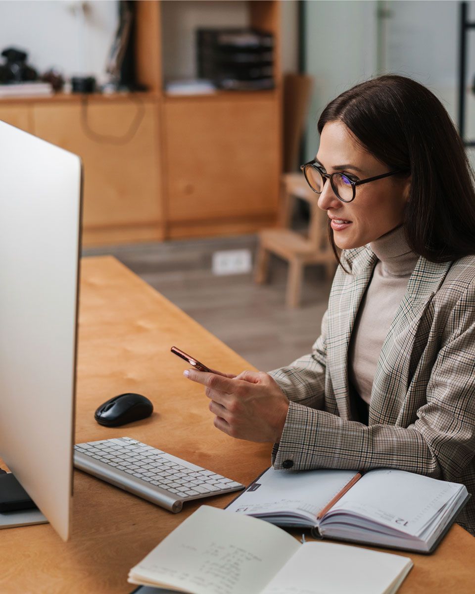 Employee using a self-service portal to check payroll, PTO, and time-off information