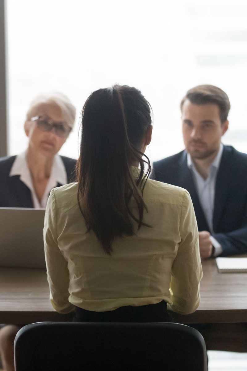Candidate interviewing with a hiring team as part of a structured recruiting process