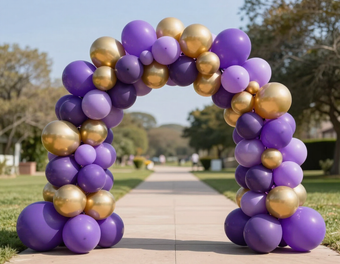 Balloon arch at event entrance