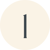 A gray number 1 inside a light beige circle.