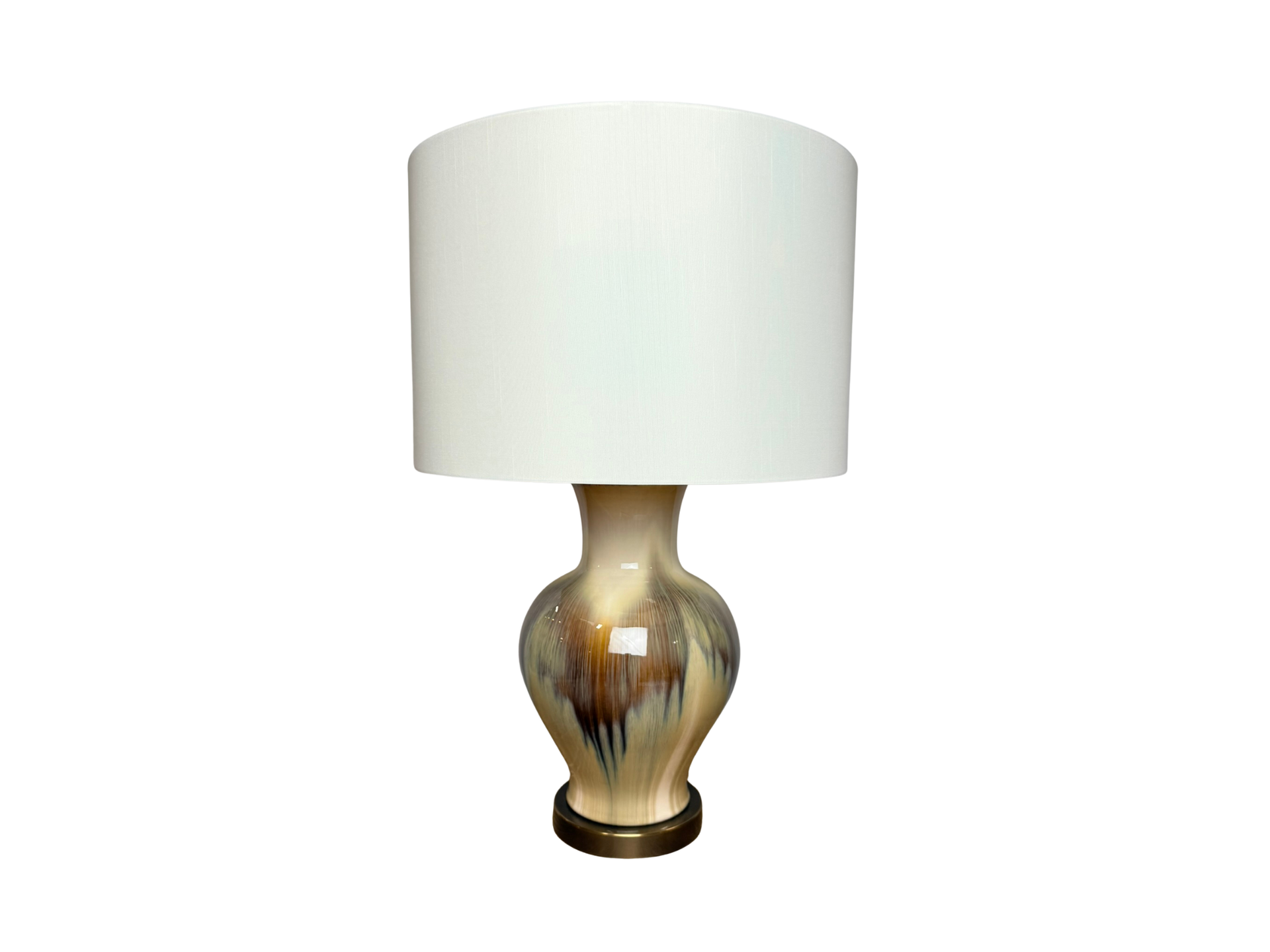 Currey & Co Muscadine Porcelain Table Lamp With White Drum Shade - NEW
