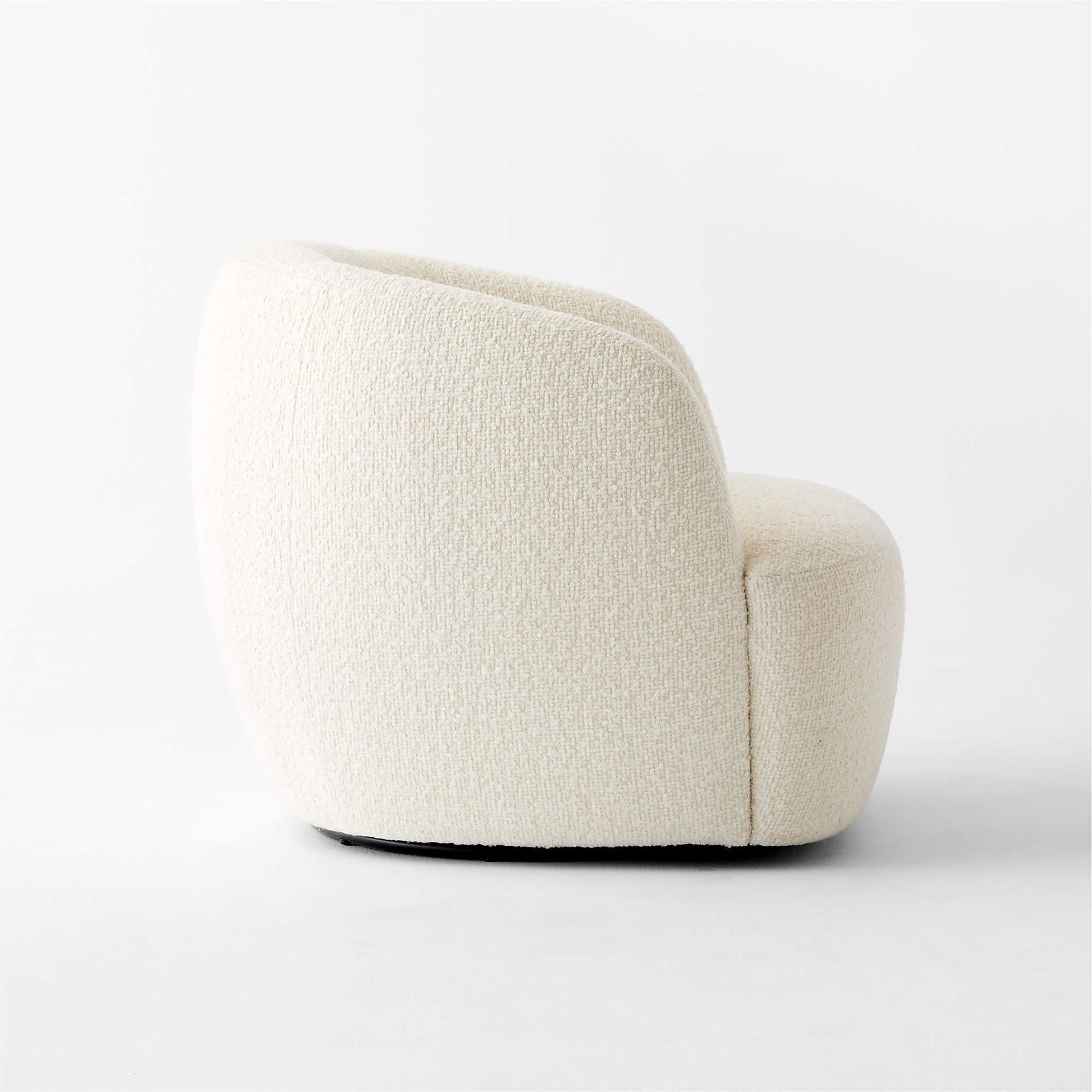 Pair of Gwyneth Ivory Bouclé Swivel Chairs by CB2