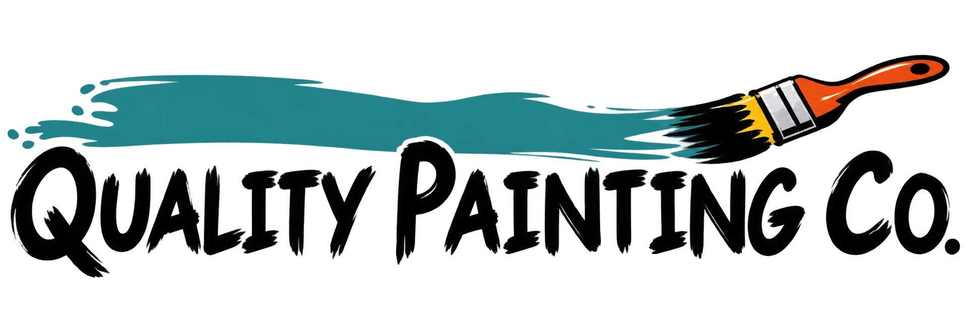 Quality Painting Co. logo with a paintbrush and black text on white background