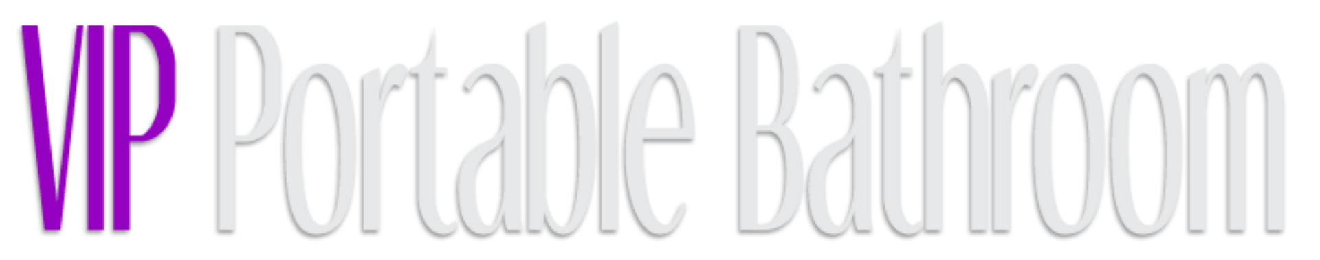 VIP Portable Bathroom logo in purple and gray text on a white background