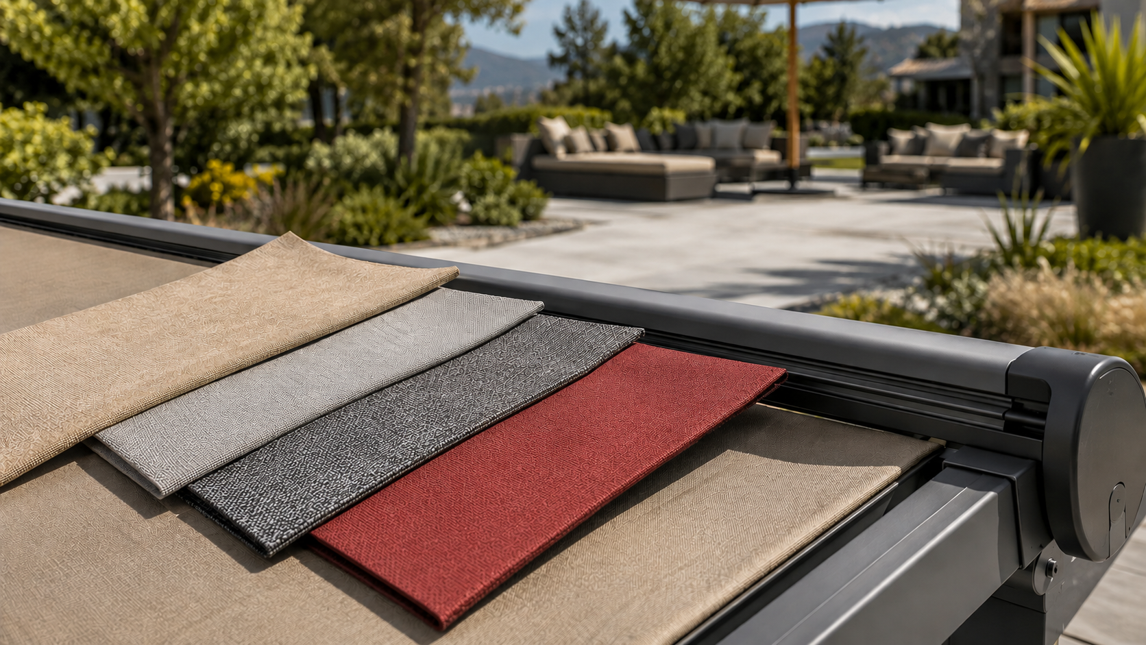 patio awning fabric and frame materials selection